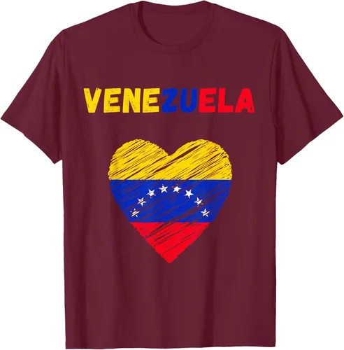 Miniatura 17 de Camiseta con la bandera venezolana con corazón de Venezuela, Negro