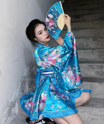 Miniatura 3 de Elibelle Juego de calcetines de seda plegables de seda para mujer, estilo kimono de anime japonés