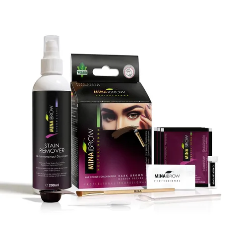 Miniatura 29 de MINA iBrow Kit de Color de Henna Profesional para Cabello con Paquete Combinado de Pincel Cubre Cabello Canoso - Dura hasta 6 semanas Sin