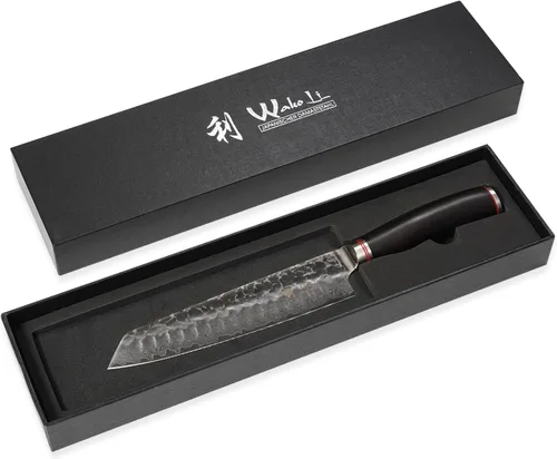 Miniatura 6 de Wakoli EBO BBQ Kiritsuke - Cuchillo de carnicero de damasco de 7.9 pulgadas Acero con núcleo VG10 de 67 capas Mango de madera de roble oscuro