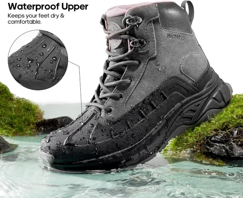 Miniatura 2 de NORTIV 8 Botas de senderismo impermeables para mujer, botas de senderismo al aire libre para senderismo