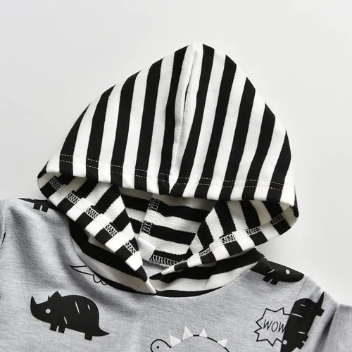 Miniatura 2 de Ropa para bebé niño, sudadera con capucha y pantalones con estampado de dinosaurio