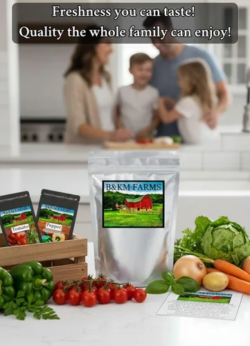 Miniatura 7 de B&KM Farms Más de 30,000 semillas de supervivencia Kit de suministro para más de 5 años. 50 semillas de frutas y verduras sin OMG para plantar un