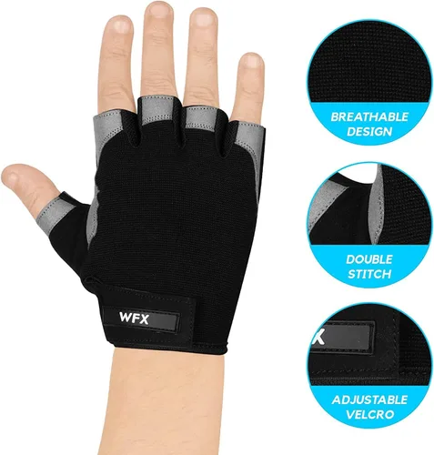 Miniatura 2 de WFX Gym Gloves Training Weight Lifting Gloves for Men Women Wrist Support Padded Extra Grip Palm Protection Fitness Workout Gloves