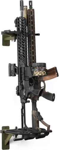 Miniatura 10 de Savior Equipment Soporte de Pared para Rifles Montado en la Pared Táctico para Escopetas Carabinas Armas de Fuego Exhibidor de Armas Independiente