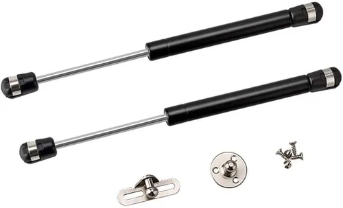 Paquete de 2 puntales de gas extendidos de 10 pulgadas con fuerza de 200N/44 libras – Resortes de gas negros/Elevador de ventana y soporte de