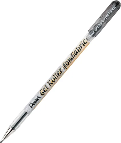Miniatura 4 de Pentel Rodillo de gel para tela, punta gruesa de 0.039 in, permanente, tinta negra, 1 paquete (BN15BPA)