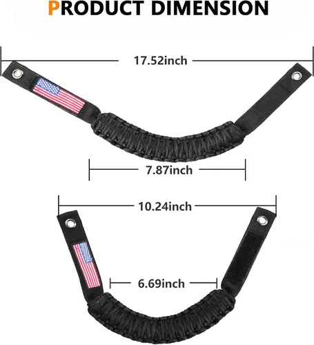 Miniatura 9 de Asas de agarre de barra antivuelco para Ford Bronco 2021 2022 2023 2024 2025 2 accesorios de 2 puertas y 4 puertas, mango de agarre de paracaídas