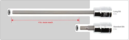Miniatura 6 de TEKTON Unidad de 3/8 de pulgada x 3/16 de pulgada de largo Hex Bit Socket SHB12403