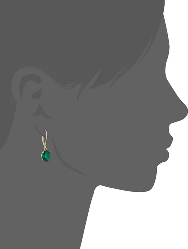 Miniatura 2 de Tienda Collection 14k Gold 8 x 10mm Oval Gemstone Dangle Earrings for Women with Leverbacks
