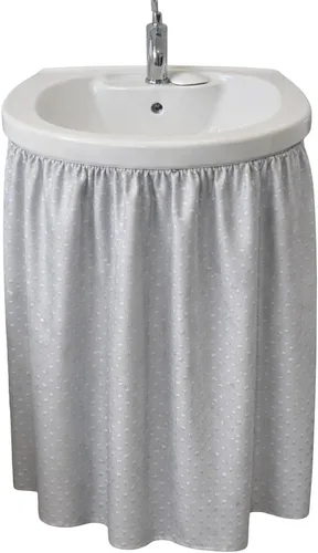 Miniatura 7 de Falda de Fregadero de Baño de Tela con Puntada de Diamante, Fregadero Utilitario, Impermeable, se Adapta a Fregaderos de Tamaño Estándar, Añade