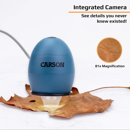 Miniatura 3 de Carson Zorb Microscopio digital USB para computadora con aumento efectivo de 81x (basado en monitor de 32 pulgadas), azul surf (MM-500)