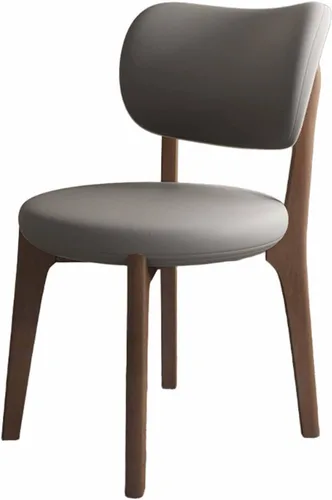 Miniatura 53 de Juego de 2 sillas de comedor tapizadas de cuero suave, sillas de comedor de madera maciza, con asiento acolchado y patas de madera para cocina, sala