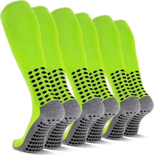 Miniatura 13 de 3 pares de calcetines de fútbol de agarre para hombre, acolchados, antideslizantes, para fútbol, baloncesto, deportes, hasta la rodilla, calcetines