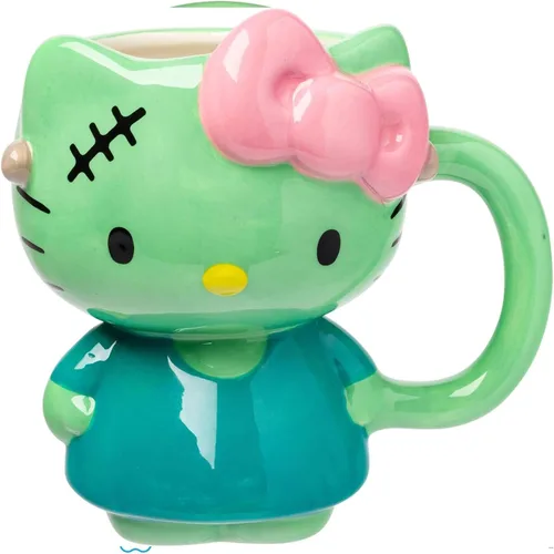 Miniatura 28 de Silver Buffalo Sanrio - Taza de cerámica esculpida en 3D con diseño de esqueleto de Hello Kitty para Halloween, 20 onzas Disfraz de esqueleto