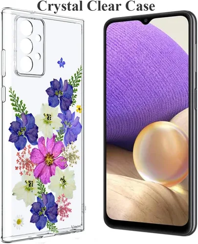 Miniatura 3 de Unov Funda diseñada para Galaxy A32 5G, funda transparente con [patrón antideslizante en relieve], protección delgada a prueba de golpes