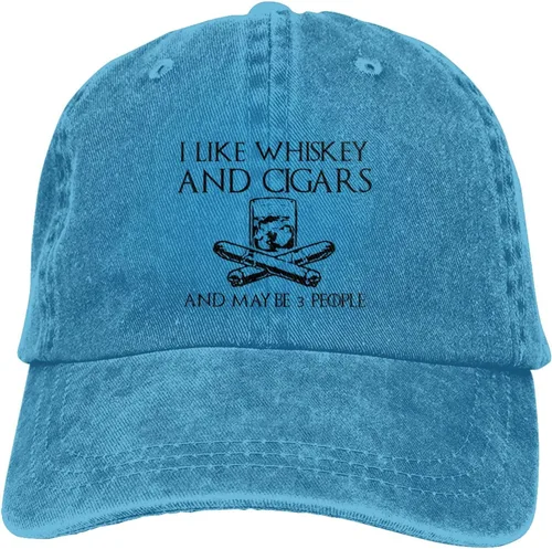 Miniatura 58 de Philysonic Funny Hat I Like Whisky and Cigars and Maybe 3 People Sombreros para Hombres Gorras de Béisbol Gorras Ajustables