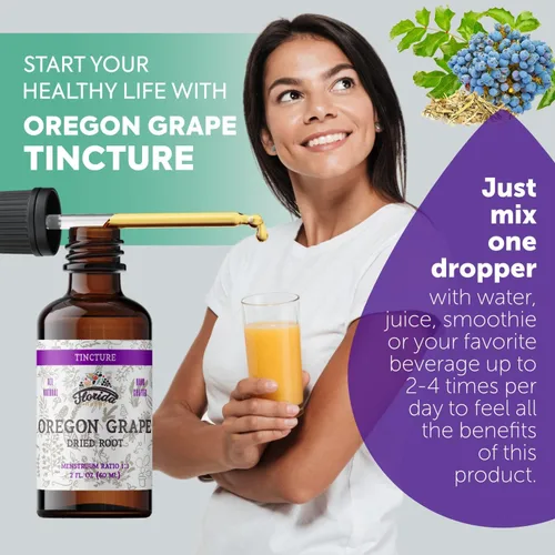 Miniatura 4 de Tintura de uva de Oregon, extracto orgánico de uva de Oregón (Mahonia aquifolium) – Sin OMG en glicerina vegetal orgánica prensada en frío, 2 onzas