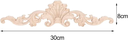 Miniatura 2 de MUXSAM Apliques tallados en madera, detalles de tallado transparente superpuestos, calcomanías artesanales para gabinetes, manteles de pared