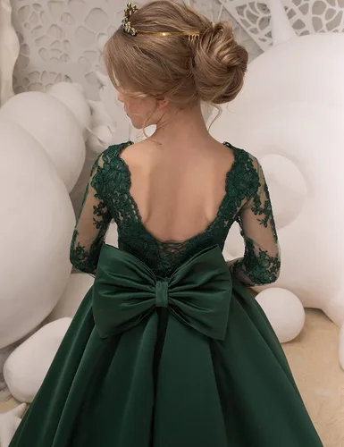 Miniatura 4 de Junguan Vestidos de fiesta de manga larga para niñas TF006