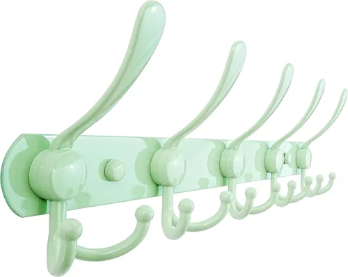 Miniatura 13 de Dseap - Perchero para pared, 5 ganchos triples, resistente, acero inoxidable, riel de gancho de metal para abrigos, sombreros, toallas, bolsos