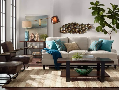 Miniatura 9 de Possini Euro Design Lámpara de mesa de estilo moderno de mediados de siglo, azulejos de cerámica, color verde azulado alto, tela de lino tostado