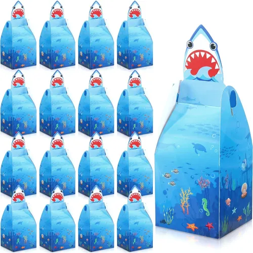 Frienda - 50 bolsas de regalo de fiesta de tiburón, bolsas de regalo para fiesta temática de tiburón, baby shower, cumpleaños, animales oceánicos,