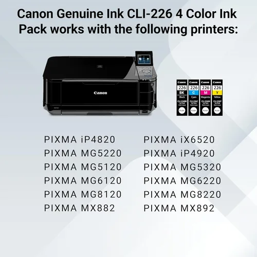Miniatura 6 de Canon CLI-226 Paquete de color genuino con 50 hojas de papel fotográfico, compatible con iP4820, MG5220, MG5120, MG6120, MG8120, MX882, iX6520
