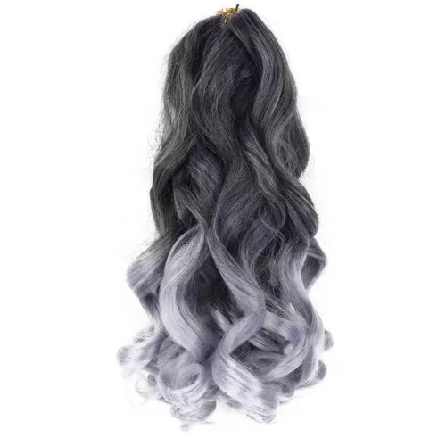 Miniatura 81 de Cabello rizado francés para trenzar de 12 pulgadas, 8 paquetes de cabello rizado preestirado para trenzas de caja, rizos franceses, trenzas