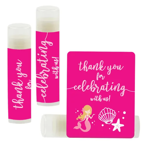 Miniatura 8 de Andaz Press Bálsamo labial para fiesta de cumpleaños, agradecimiento por celebrarnos con nosotros, animales del bosque, zorro y ciervo, paquete