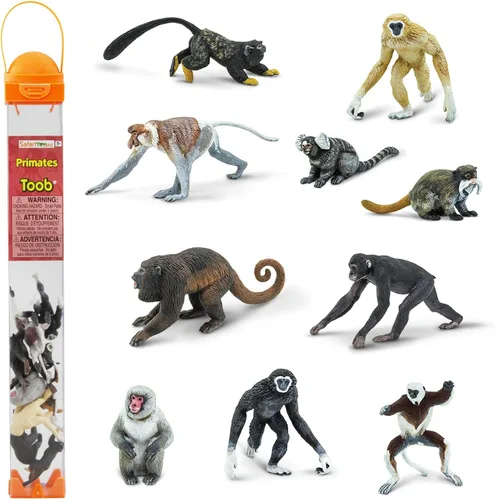 Safari Ltd. Primates TOOB - Figuras de varios monos - Divertido juguete educativo para niños, niñas y niños a partir de 3 años