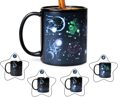 Miniatura 2 de Regalos de Astronomía Taza de Café con Tapa, 12 Regalos del Espacio de Constelaciones para Hombres y Mujeres, Taza de Cerámica con Tema de Planeta