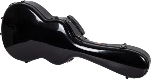 Miniatura 4 de Crossrock Funda de fibra de vidrio para guitarras acústicas 000/OM de 12 trastes, con compartimento para accesorios, correas de mochila, bloqueo
