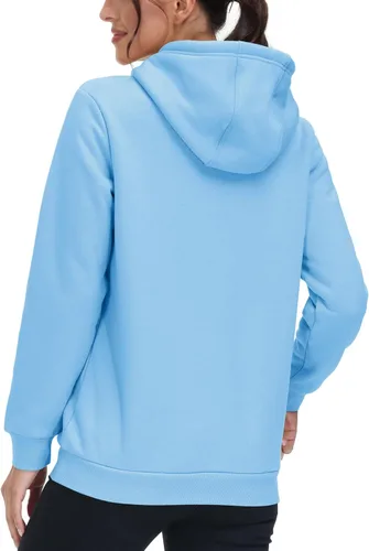 Miniatura 121 de MAGCOMSEN Sudaderas con capucha para mujer, con forro de sherpa, de vellón, para invierno, cálido, pesado, de algodón, con bolsillo