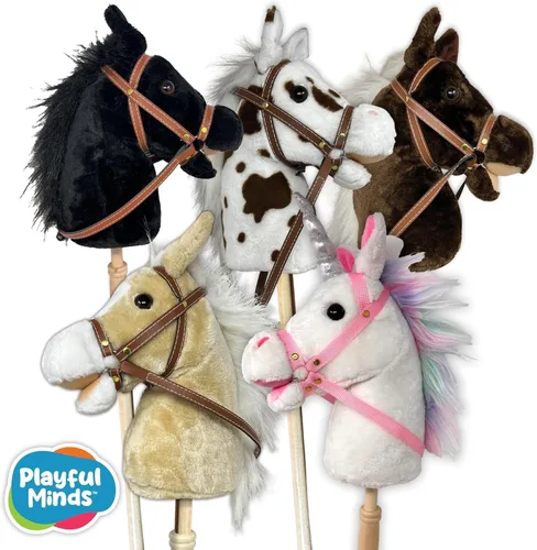 Miniatura 7 de Barra para Montar Caballo Nature Bound Barras de Caballo de Pasatiempo de Peluche Hechas a Mano Cabeza Cosida a Mano, Barra de Madera Resistente
