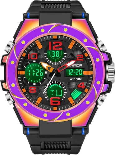 findtime Reloj para hombre relojes militares para hombre impermeables 5 ATM deportivo para trabajo digital analógico color negro verde dorado
