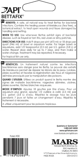 Miniatura 2 de Aquarium Pharmaceuticals BettaFix Remedio, 1.25 fl oz, 1.7 Onzas