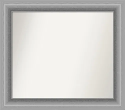 Miniatura 336 de Amanti Art Espejo de baño plateado para sobre fregadero, 26 x 26 pulgadas, espejo cuadrado de níquel pulido, marco de madera tradicional mediano, se