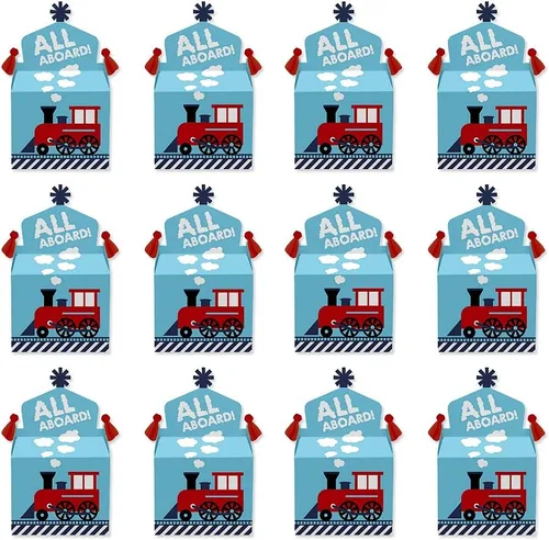 Miniatura 4 de Big Dot of Happiness Juego de 12 cajas a dos aguas rojas, azules, negras y blancas, 4.25 x 3 x 7.75 pulgadas, cajas de regalo para cumpleaños, baby