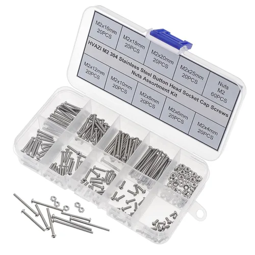 Miniatura 2 de Metric M2 304 - Kit surtido de tornillos y tuercas de cabeza de botón de acero inoxidable