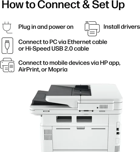 Miniatura 10 de HP Laserjet Pro MFP 4101fdn Impresora en blanco y negro, impresión, escaneo, copia, fax, velocidades rápidas, fácil configuración, impresión móvil