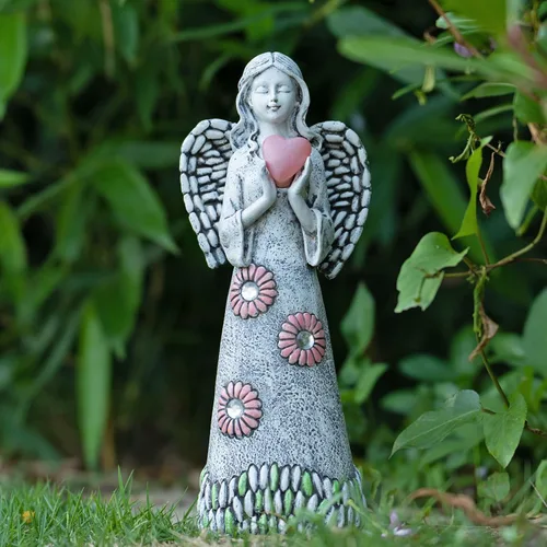 Miniatura 6 de Estatua de ángel solar Rezpuao - Escultura de jardín con decoración de resina para patio, césped, porche - Regalo de inauguración de casa, 10.03