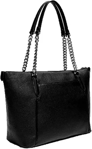 Miniatura 4 de Entrenador Ava Pebbled cuero cadena Tote para mujer (negrodorado)