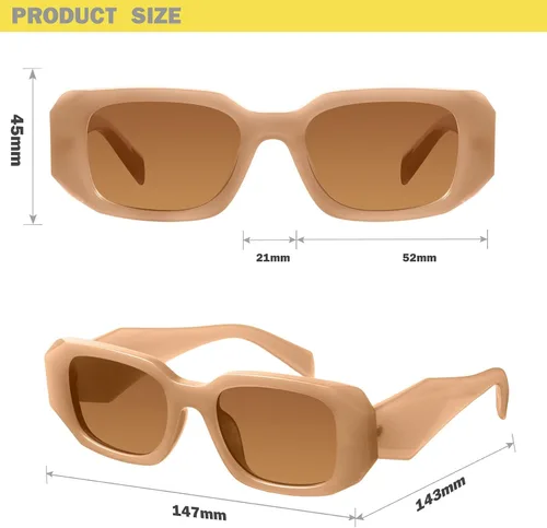 Miniatura 5 de mosanana Gafas de sol rectangulares de moda para mujeres y hombres
