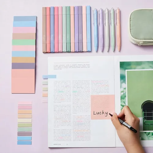 Miniatura 2 de Jutom Kit de estudio de diario bíblico de 38 piezas para mujeres, suministros de anotación de libros con resaltadores, bolígrafos, pestañas, notas