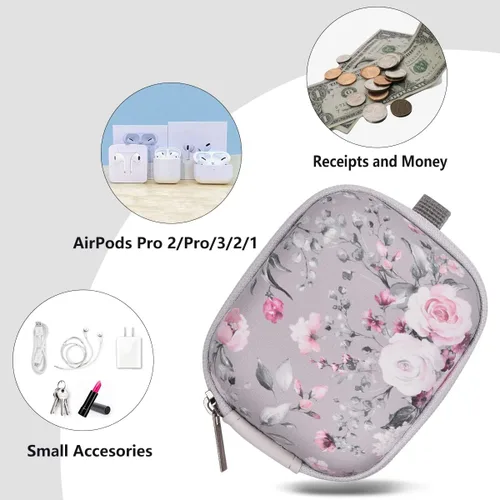 Miniatura 4 de Funda para auriculares, AIRSPO Airpods 4 Funda Airpods Pro 3ª generación Organizador de auriculares Funda de transporte Bolsa de almacenamiento