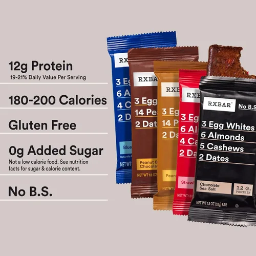 Miniatura 8 de RXBAR Barras de proteínas, barras de aperitivos, paquete variado (5 cajas, 25 unidades)