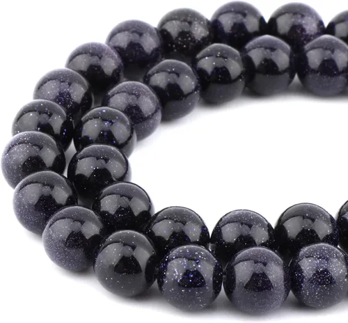 Miniatura 24 de Bymitel - 90 cuentas redondas de piedras sueltas con espaciadores de gemas para hacer joyas DIY 15.5" por hebra 5/32 de pulgada