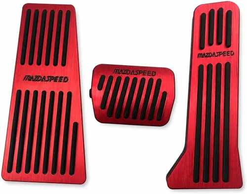 Miniatura 26 de Cubiertas de pedal de acelerador de gas de aleación de aluminio, accesorios interiores antideslizantes sin perforación, pedal de freno Pastillas