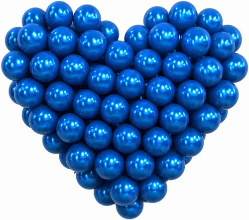 100 globos pequeños de color azul metálico de 5 pulgadas, cromados, mini globos brillantes de helio para decoraciones de fiestas A3-azul
